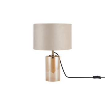 Tabla Cylinder Glass Table Lamp Antique Brass/Amber Plated/Mink/Prosecco (E2-48289)