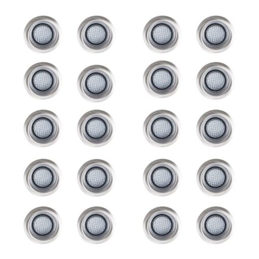 Solar Pack Of 20 40mm White LED Decking Lights