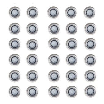Pack Of 30 40mm White LED Decking Lights