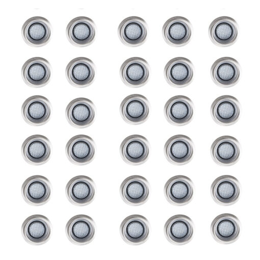 Pack Of 30 40mm White LED Decking Lights