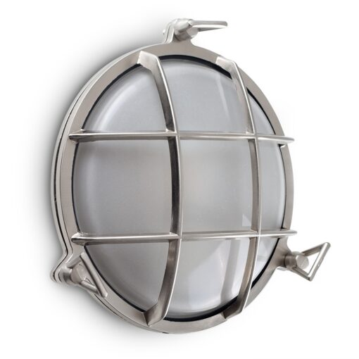 IP64 Round Polished Aluminium Nautical Bulkhead