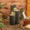 IP44 LED Staggered Log Solar Water Fountain