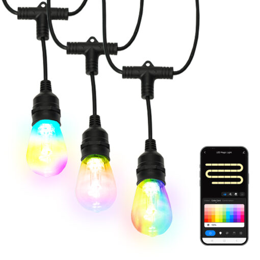 SMART Set of 15 IP65 Connectable LED RGB Festoon Lights