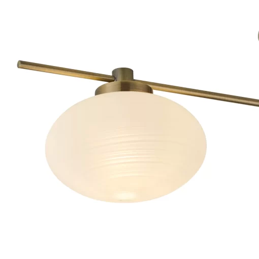 Aria Flush Ceiling, 3 Light G9, Antique Brass/Opal A Glass (E2-48266) - Image 2