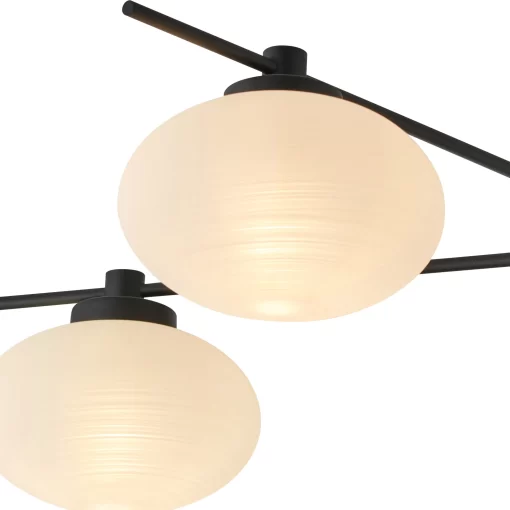 Aria Flush Ceiling, 5 Light G9, Satin Black/Opal A Glass (E2-48268) - Image 2
