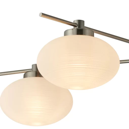 Aria Flush Ceiling, 5 Light G9, Satin Nickel/Opal A Glass (E2-48269) - Image 2