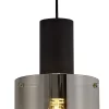 Domique 20cm Single Pendant Black/Chrome (E2-50146) - Image 3