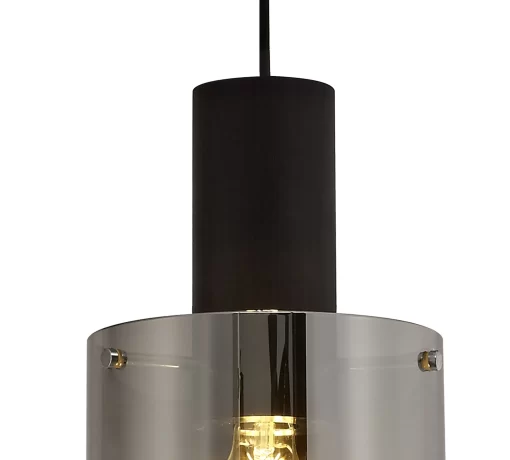 Domique 20cm Single Pendant Black/Chrome (E2-50146) - Image 3