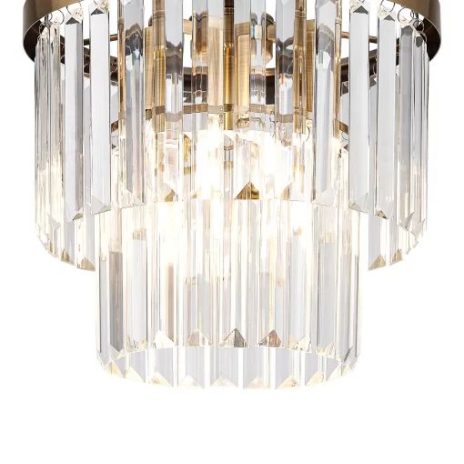 Loretta 30cm Semi Flush in Antique Brass & Clear Crystal (48177) - Image 2