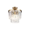 Loretta 30cm Semi Flush in Antique Brass & Clear Crystal (48177)