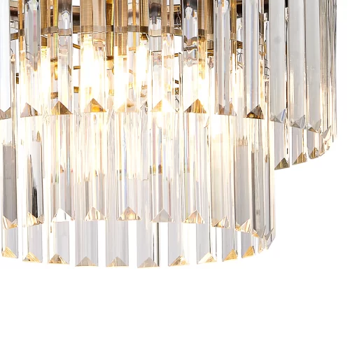Loretta 40cm Pendant/Semi Flush Antique Brass & Clear Crystal (E2-47837) - Image 4