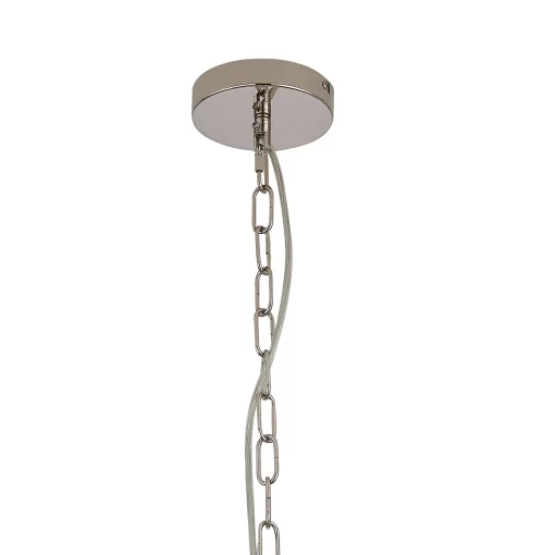 Loretta 40cm Pendant/Semi Flush Polished Nickel & Clear Crystal (E2-48179) - Image 5