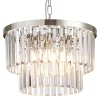 Loretta 40cm Pendant/Semi Flush Polished Nickel & Clear Crystal (E2-48179) - Image 3