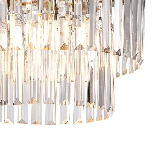 Loretta 40cm Pendant/Semi Flush Polished Nickel & Clear Crystal (E2-48179) - Image 2