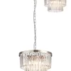 Loretta 40cm Pendant/Semi Flush Polished Nickel & Clear Crystal (E2-48179)