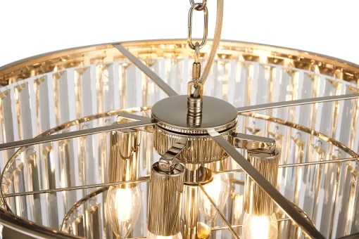 Loretta 50cm Pendant/Semi Flush Polished Chrome & Clear Crystal (E2-48181) - Image 4