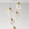Kassandra Round 5 Light Pendant Brass & Clear (E2-48176) - Image 2