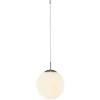 Orla 25cm Pendant 1 Light Satin Nickel Suspension With Frosted White Glass Globe (E2-48273) - Image 2