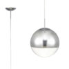 Orla 25cm Pendant 1 Light Polished Chrome Suspension With Mirrored/Clear Glass Globe (E2-48275)