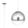 Orla 30cm Pendant 1 Light Polished Chrome Suspension With Mirrored/Clear Glass Globe (E2-48281)