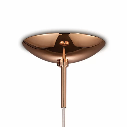 Orla 25cm Pendant 1 Light Antique Copper Suspension with Copper Mirrored/Clear Glass Globe (E2-48271) - Image 3