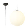 Orla 40cm Pendant 1 Light Black Suspension With Frosted White Glass Globe (E2-42479)