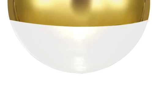 Orla 25cm Pendant 1 Light Antique Gold Suspension with Gold Mirrored/Clear Glass Globe (E2-48270) - Image 4