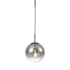 Orla 25cm Pendant 1 Light Black Suspension With Matt Black/Smoke Fade Glass Globe (E2-48274) - Image 2
