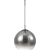 Orla 40cm Pendant 1 Light Black Suspension With Matt Black/Smoke Fade Glass Globe (E2-48285) - Image 2