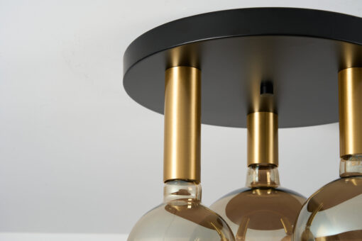 Radiance 3LT Semi Flush Black/Gold With Smoked Bulbs (E2-48471) - Image 3