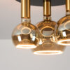 Radiance 3LT Semi Flush Black/Gold With Smoked Bulbs (E2-48471) - Image 2