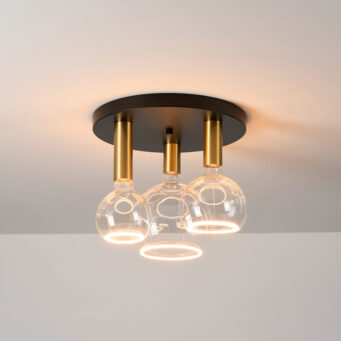 Radiance 3LT Semi Flush Black/Gold With Clear Bulbs (E2-48472)