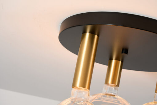 Radiance 3LT Semi Flush Black/Gold With Clear Bulbs (E2-48472) - Image 3