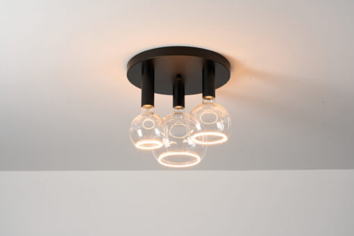 Radiance 3LT Semi Flush Black/Black With Clear Bulbs (E2-48473)