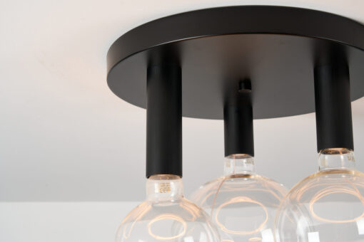 Radiance 3LT Semi Flush Black/Black With Clear Bulbs (E2-48473) - Image 2