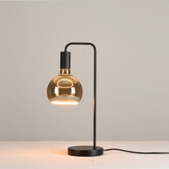 Radiance Table Lamp Black/Black With Smoked Bulb (E2-48466)