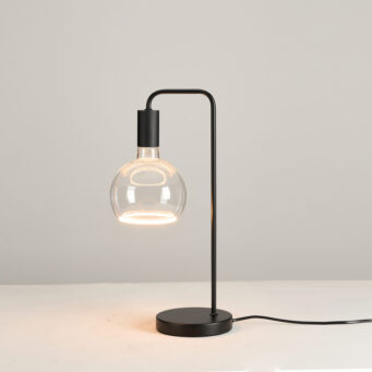 Radiance Table Lamp Black/Black With Clear Bulb (E2-48470)