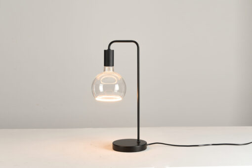 Radiance Table Lamp Black/Black With Clear Bulb (E2-48470)