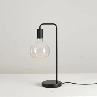 Radiance Table Lamp Black/Black With Clear Bulb (E2-48470)