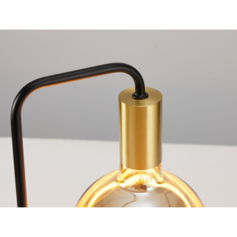 Radiance Table Lamp Black/Gold With Clear Bulb (E2-48469)