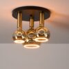 Radiance 3LT Semi Flush Black/Gold With Smoked Bulbs (E2-48471)
