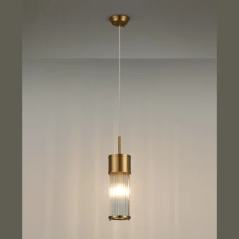 1 Light Glass Rod Single Pendant in Gold (E2-49140)