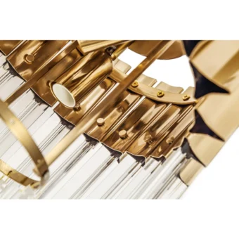 Modern Brass & Crystal Flush Ceiling Light (E2-43316)