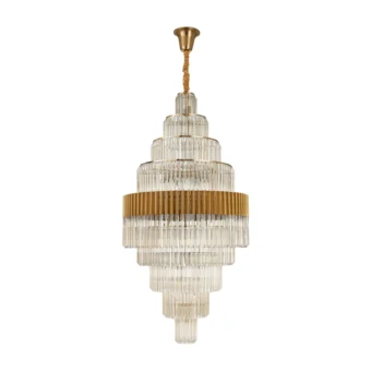 Round 9 Tier Diamond Pendant With Sculpted Glass (E2-49254