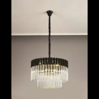 Aurora 60cm Black Round Pendant (E2-46598)