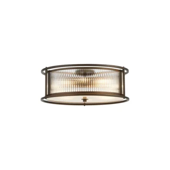 50cm Round Convertible Ceiling Pendant Bronze/Clear Glass (E2-49181)