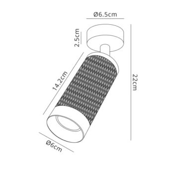 Surface Mounted Ceiling/Wall Spot Light In Sand Black/Acrylic Ring (E2-50963)