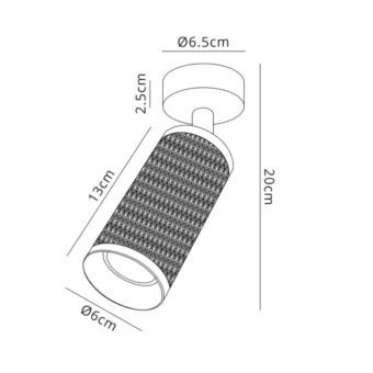 Surface Mounted Ceiling/Wall Spot Light In Sand White (E2-51015)