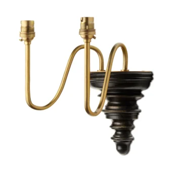 Antique Brass & Black Wood Wall Light CL-67930