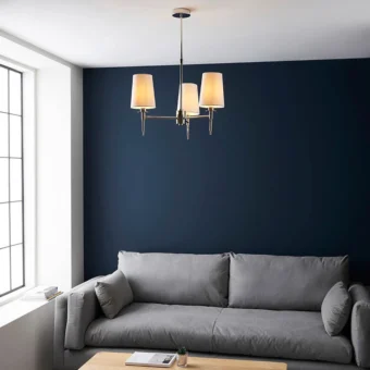 Bright Nickel 3 Light Multi Arm Pendant With Tapered Shades (E2-49078)